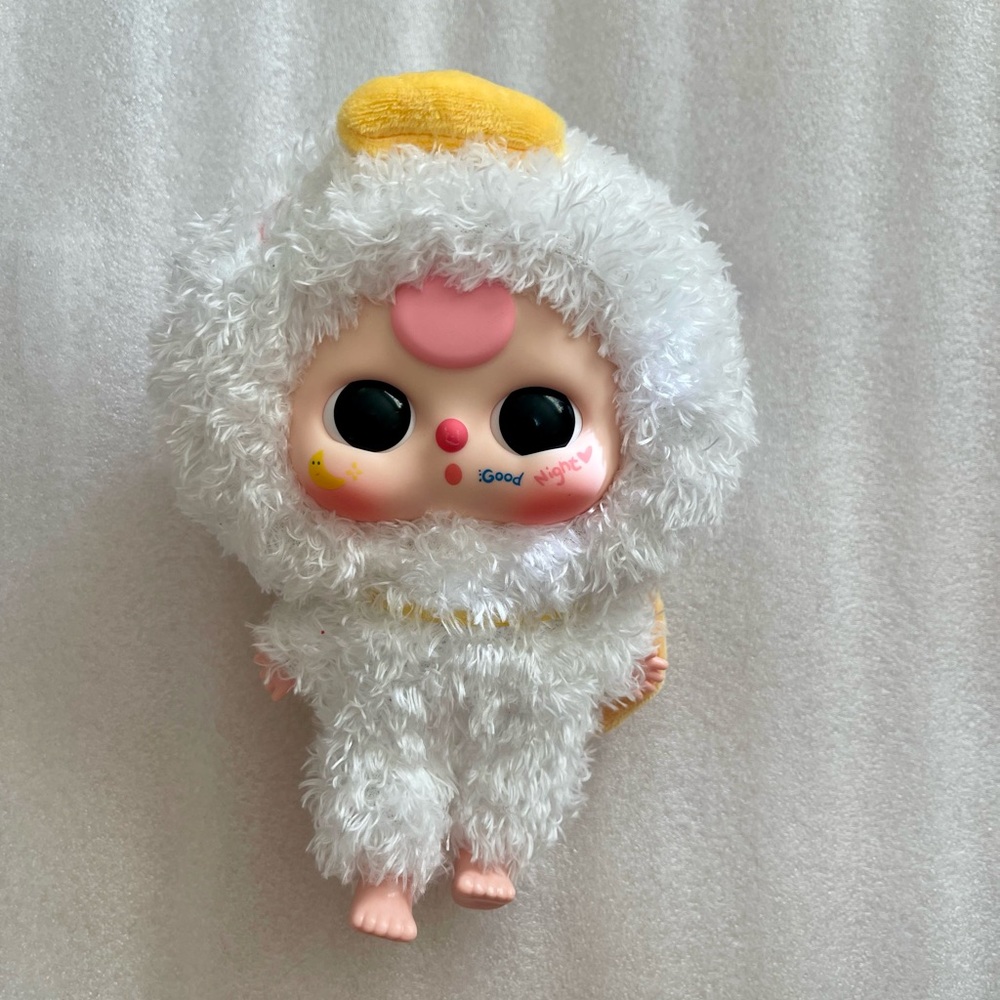 Baby Three Doll Adorable Plush Doll in White and Yellow